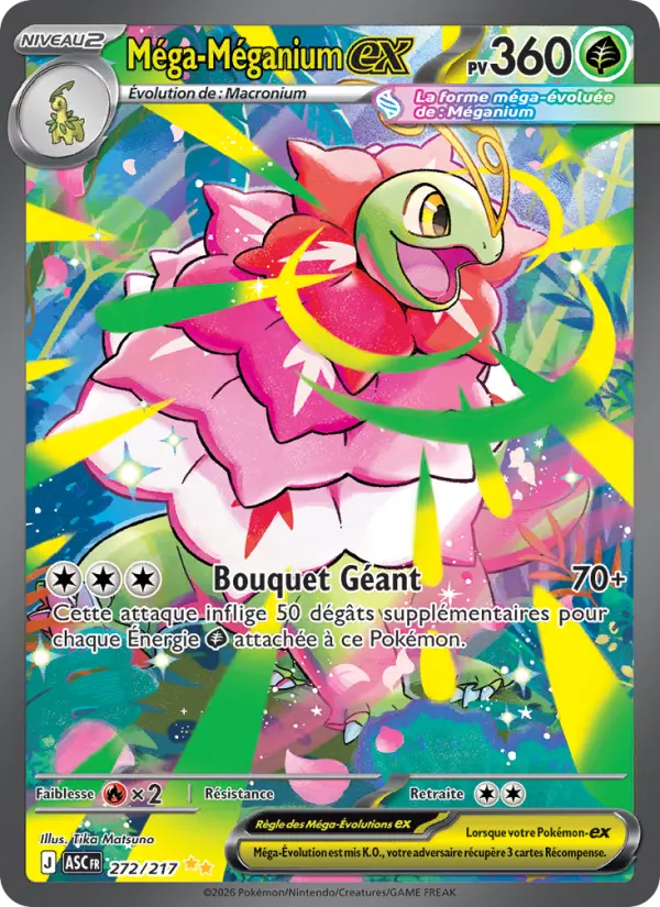 Carte Pokemon 272/217 Méga-Méganium-ex Illustration Spéciale Rare | LorenZone