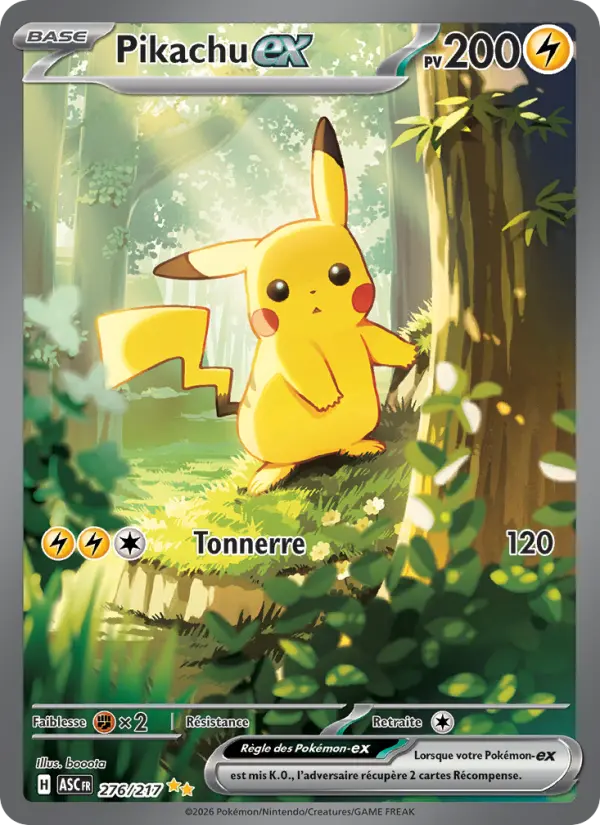 Carte Pokemon 276/217 Pikachu-ex Illustration Spéciale Rare | LorenZone