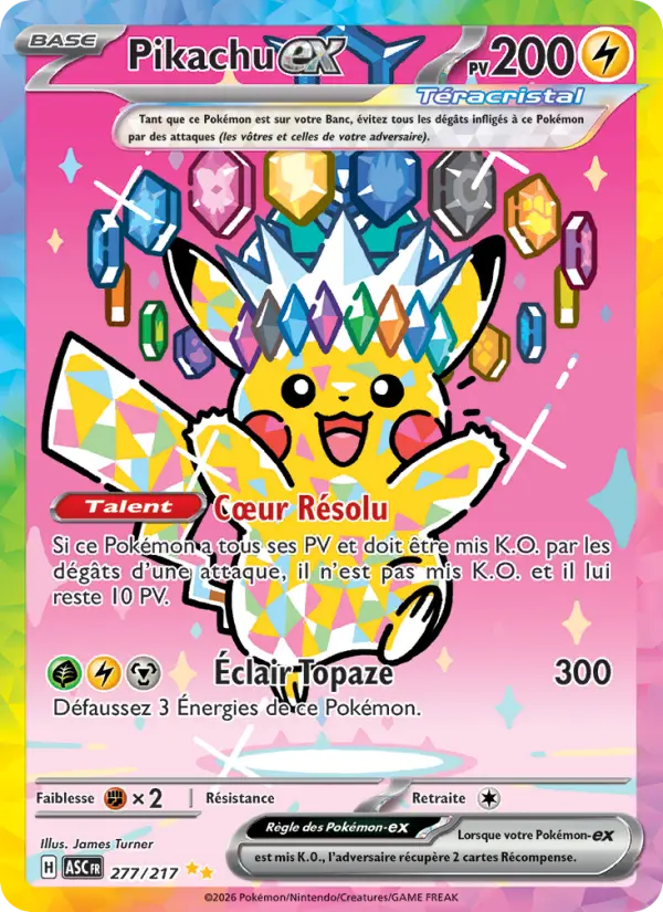 Carte Pokemon 277/217 Pikachu-ex Illustration Spéciale Rare | LorenZone