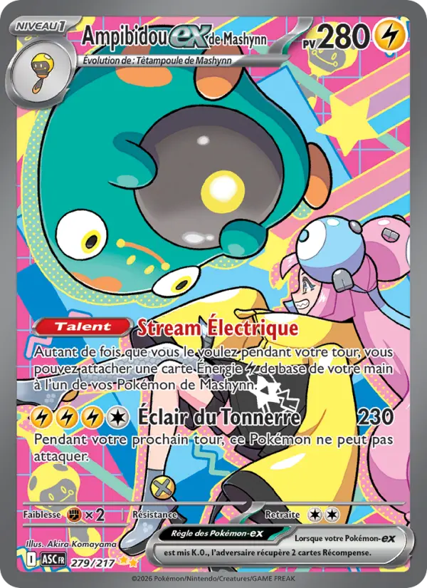 Carte Pokemon 279/217 Ampibidou-ex de Mashynn Illustration Spéciale Rare | LorenZone