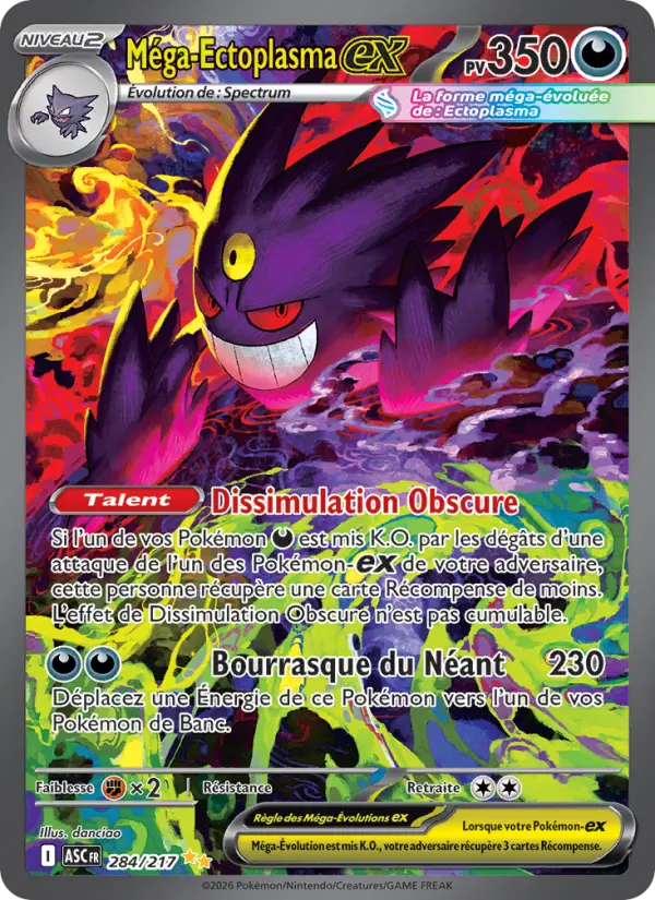 Carte Pokemon 284/217 Méga-Ectoplasma-ex Illustration Spéciale Rare | LorenZone