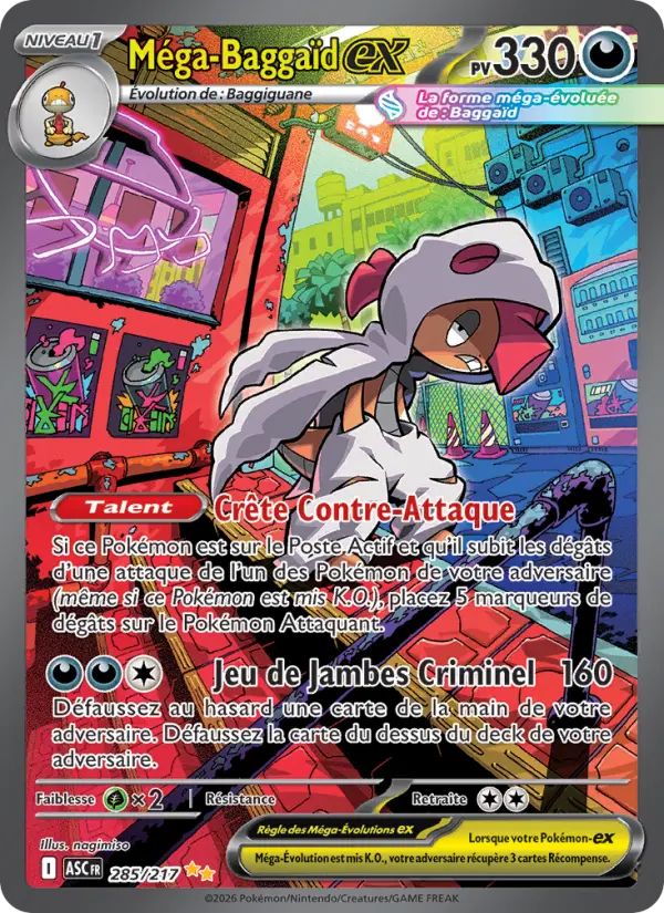 Carte Pokemon 285/217 Méga-Baggaïd-ex Illustration Spéciale Rare | LorenZone