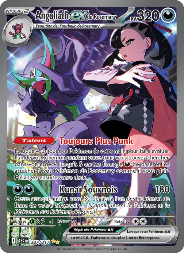 Carte Pokemon 287/217 Angoliath-ex de Rosemary Illustration Spéciale Rare | LorenZone