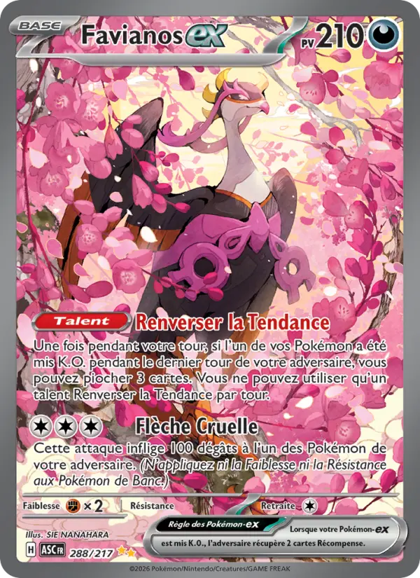 Carte Pokemon 288/217 Favianos-ex Illustration Spéciale Rare | LorenZone