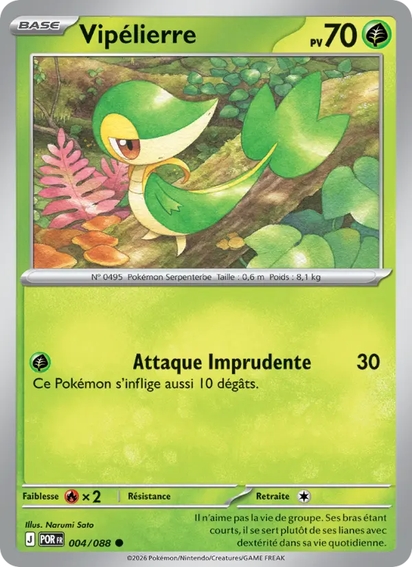 Carte Pokemon 004/088 Vipélierre Reverse | LorenZone