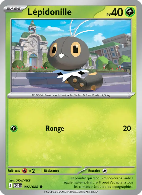 Carte Pokemon 007/088 Lépidonille Reverse | LorenZone
