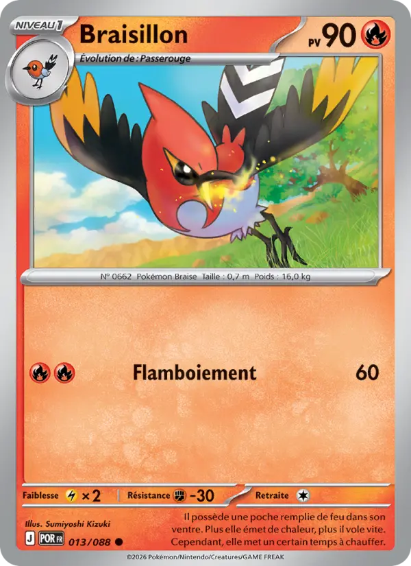 Carte Pokemon 013/088 Braisillon Reverse | LorenZone