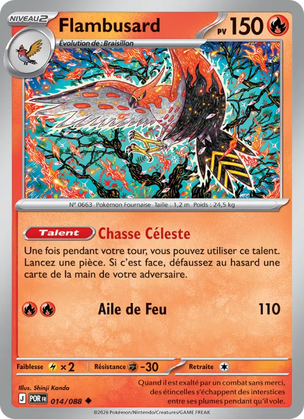 Carte Pokemon 014/088 Flambusard Reverse | LorenZone