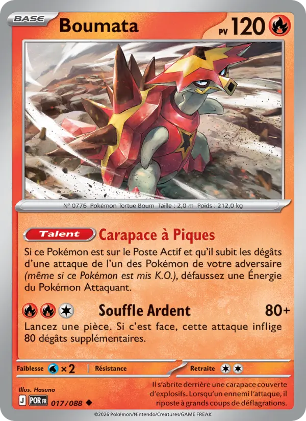Carte Pokemon 017/088 Boumata Reverse | LorenZone