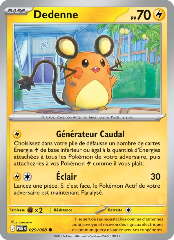 Carte Pokemon 029/088 Dedenne Reverse | LorenZone