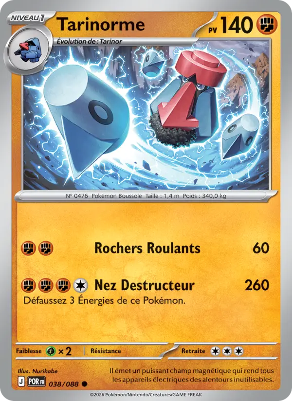 Carte Pokemon 038/088 Tarinorme Reverse | LorenZone