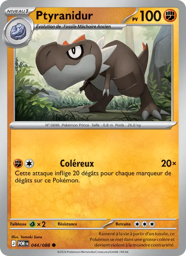 Carte Pokemon 044/088 Ptyranidur Reverse | LorenZone
