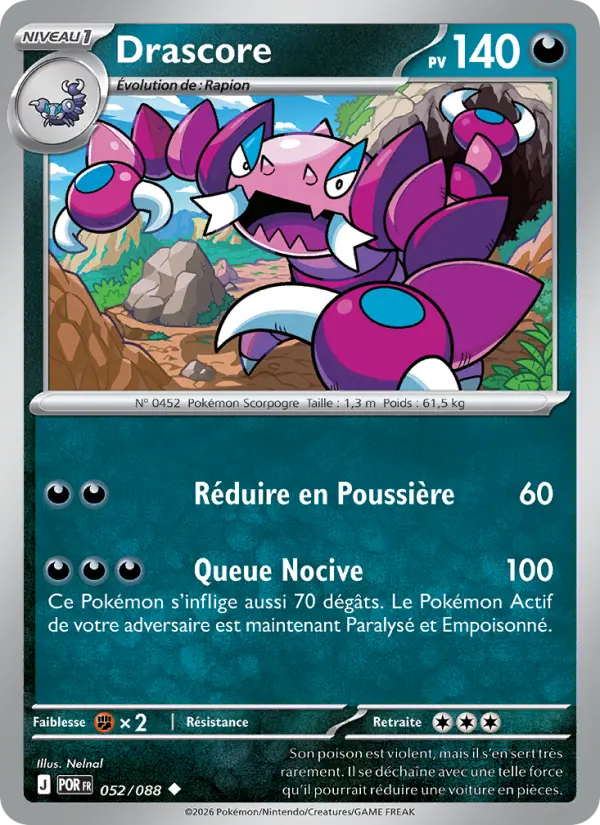 Carte Pokemon 052/088 Drascore Reverse | LorenZone