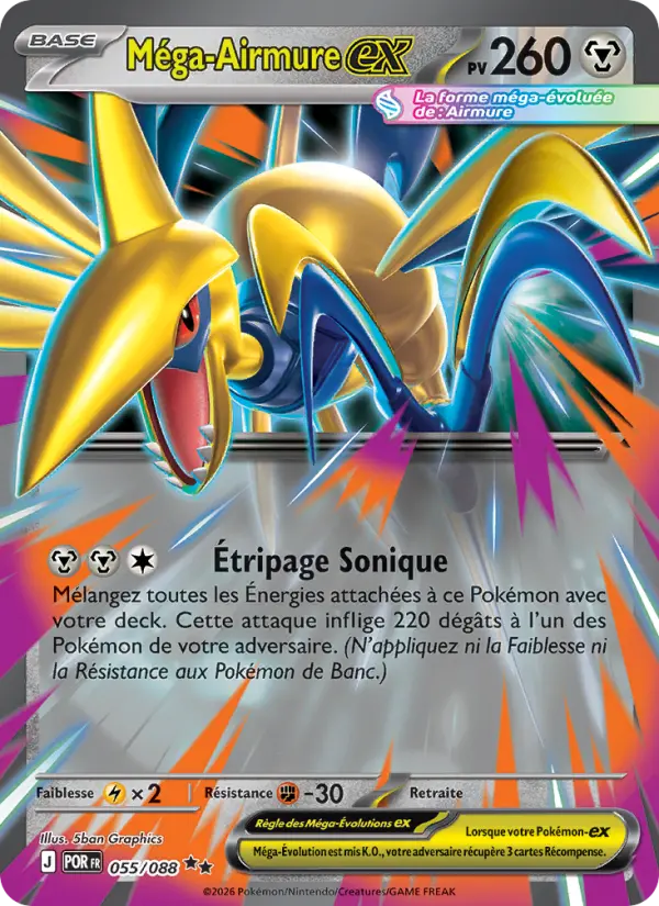Carte Pokemon 055/088 Méga-Airmure-ex Holo | LorenZone