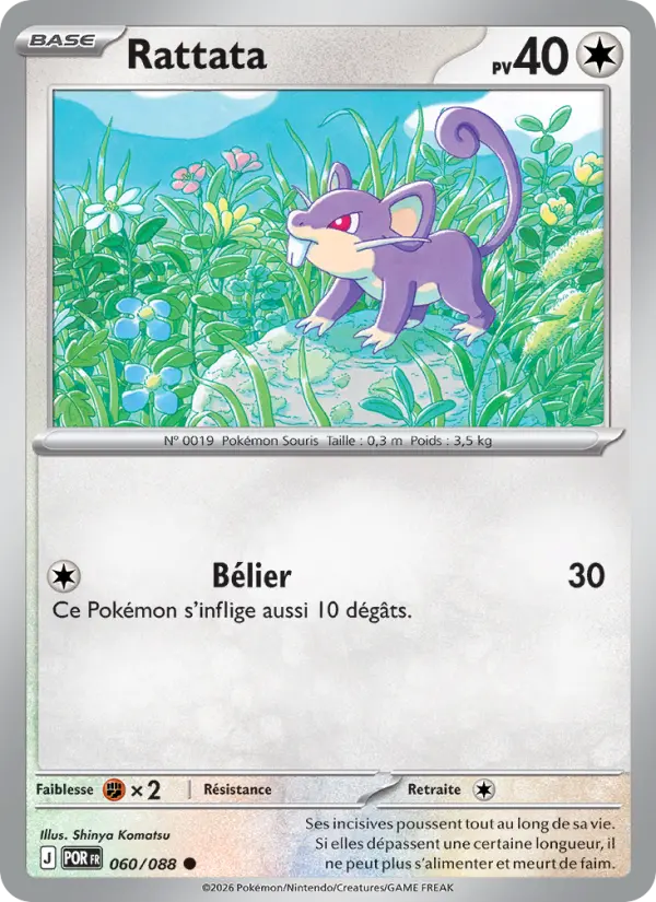 Carte Pokemon 060/088 Rattata Reverse | LorenZone