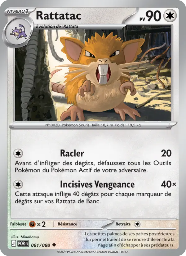 Carte Pokemon 061/088 Rattatac Reverse | LorenZone