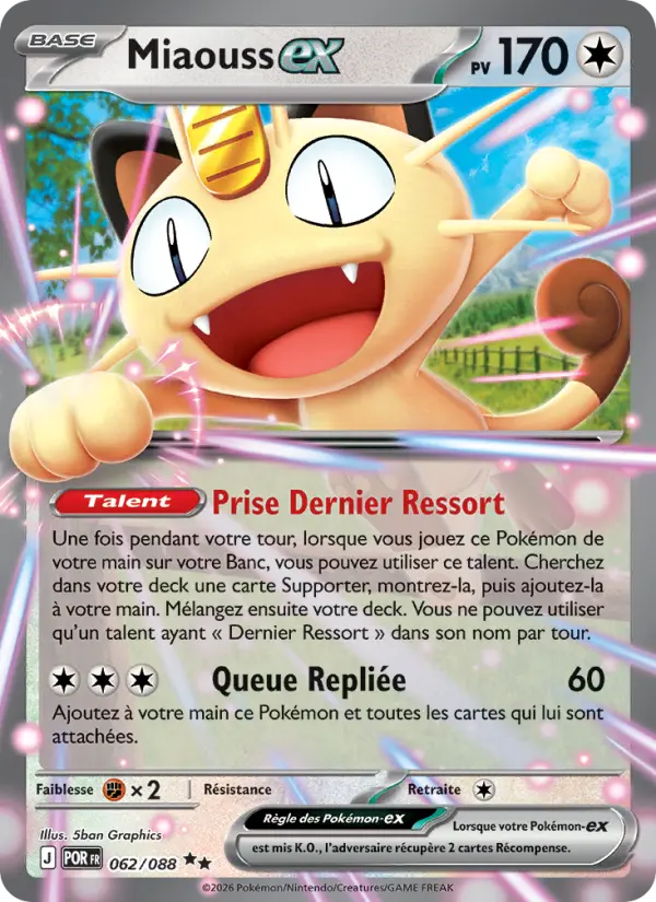 Carte Pokemon 062/088 Miaouss-ex Holo | LorenZone