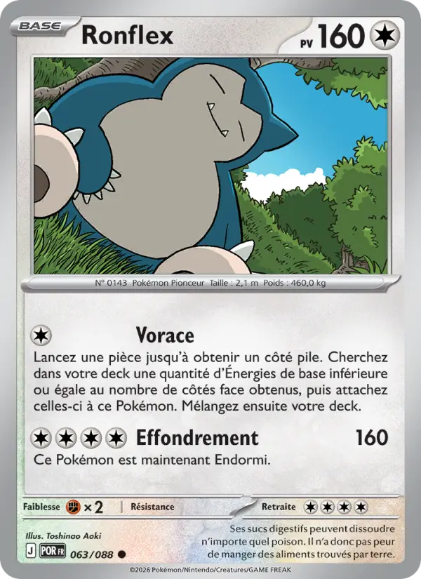 Carte Pokemon 063/088 Ronflex Reverse | LorenZone