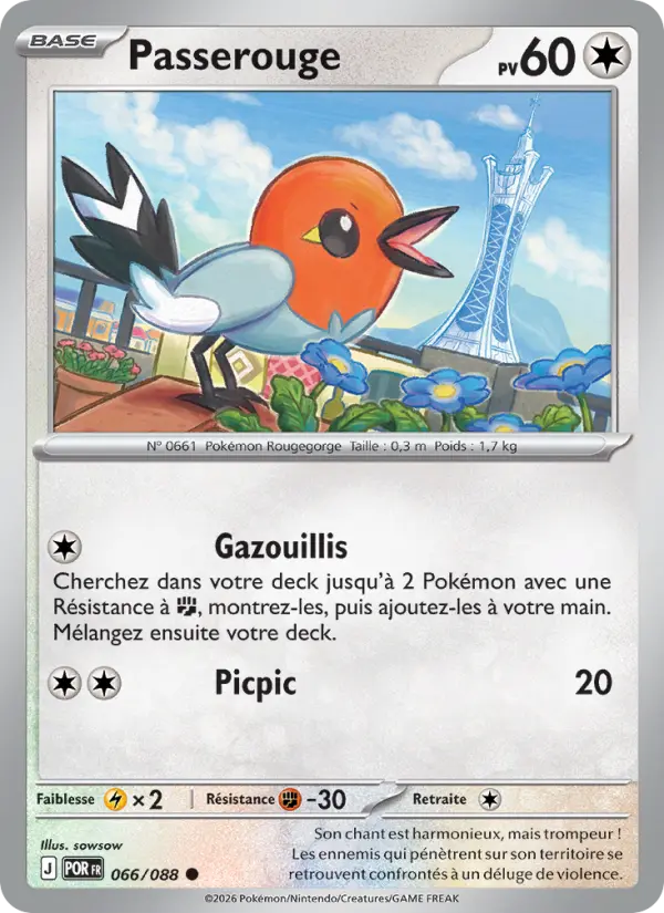 Carte Pokemon 066/088 Passerouge Reverse | LorenZone