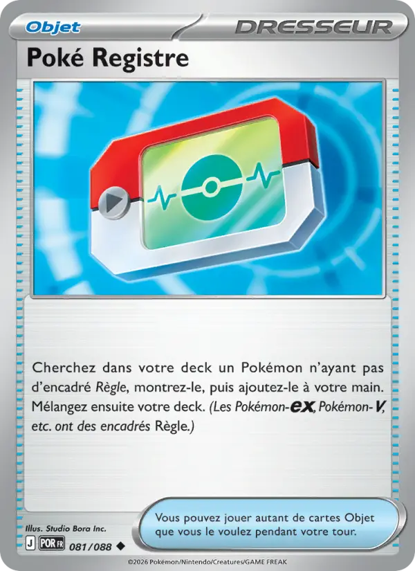 Carte Pokemon 081/088 Poké Registre Reverse | LorenZone