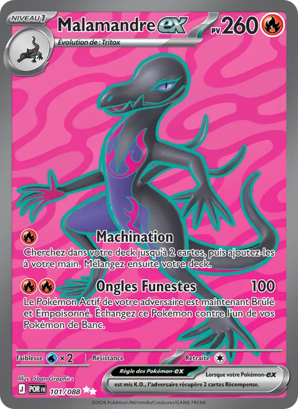Carte Pokemon 101/088 Malamandre-ex Holo | LorenZone