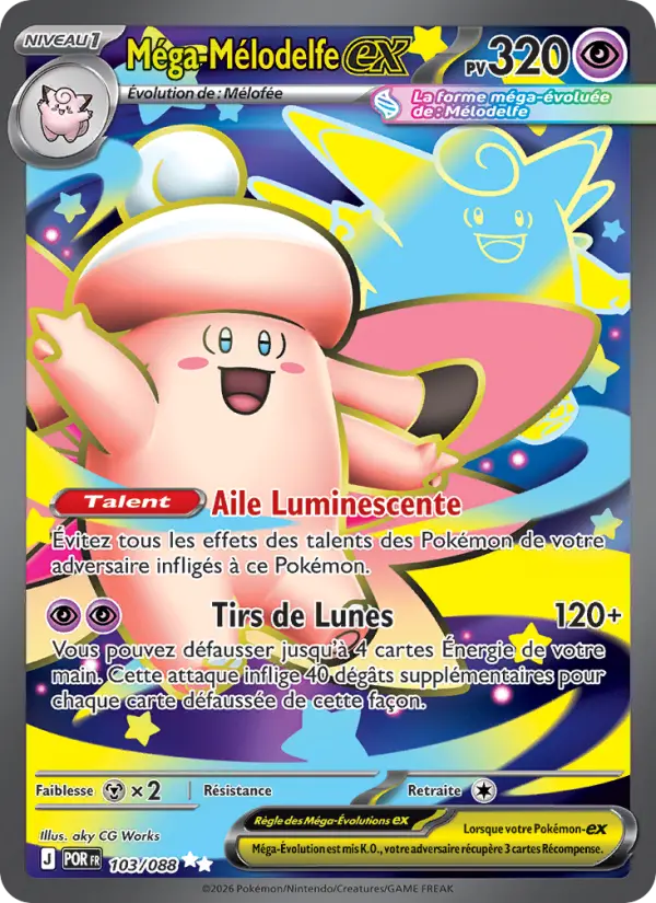 Carte Pokemon 103/088 Méga-Mélodelfe-ex Holo | LorenZone