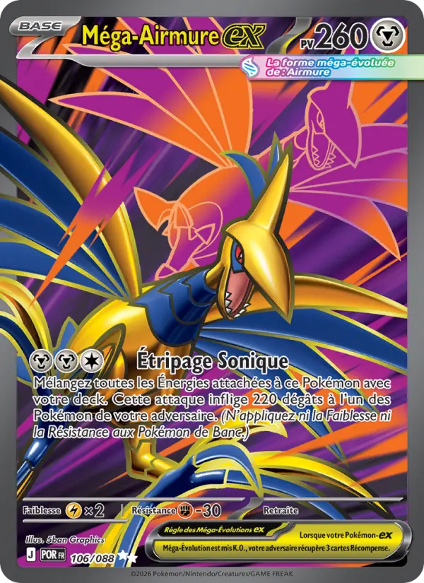 Carte Pokemon 106/088 Méga-Airmure-ex Holo | LorenZone