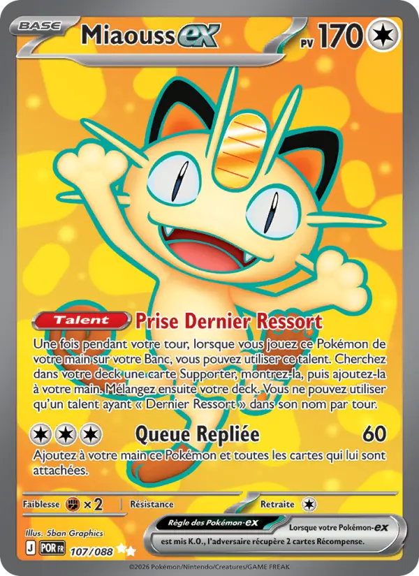 Carte Pokemon 107/088 Miaouss-ex Holo | LorenZone