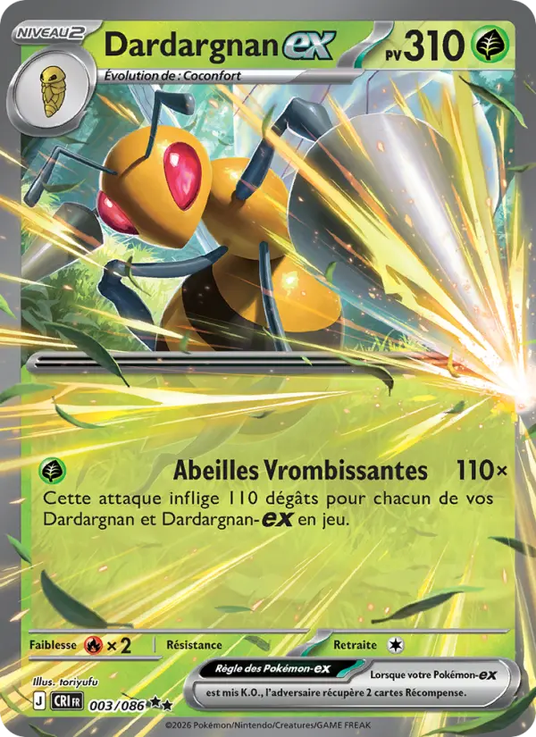 Carte Pokemon 003/086 Dardargnan-ex | LorenZone