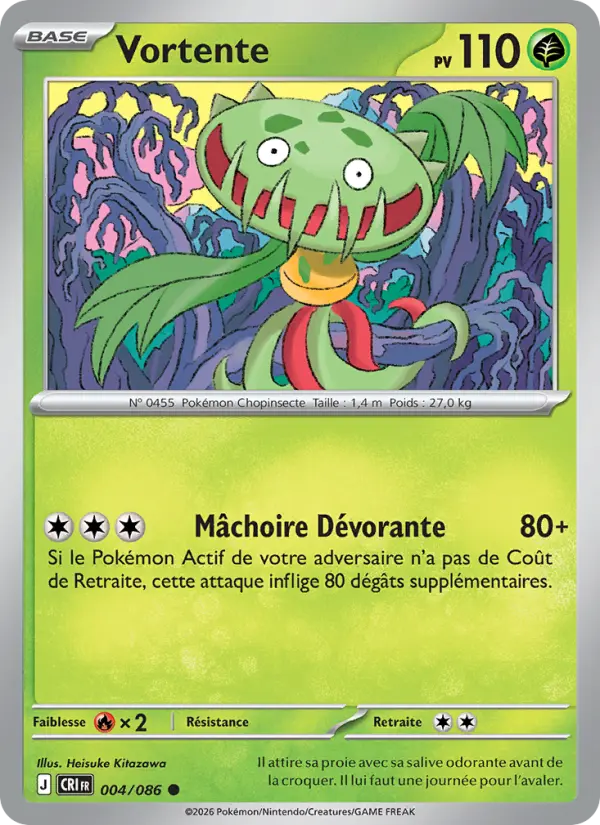 Carte Pokemon 004/086 Vortente | LorenZone