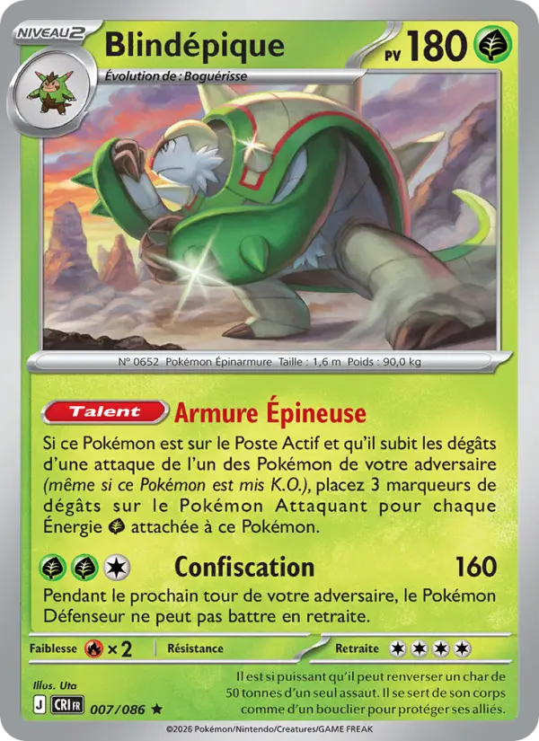 Carte Pokemon 007/086 Blindépique | LorenZone