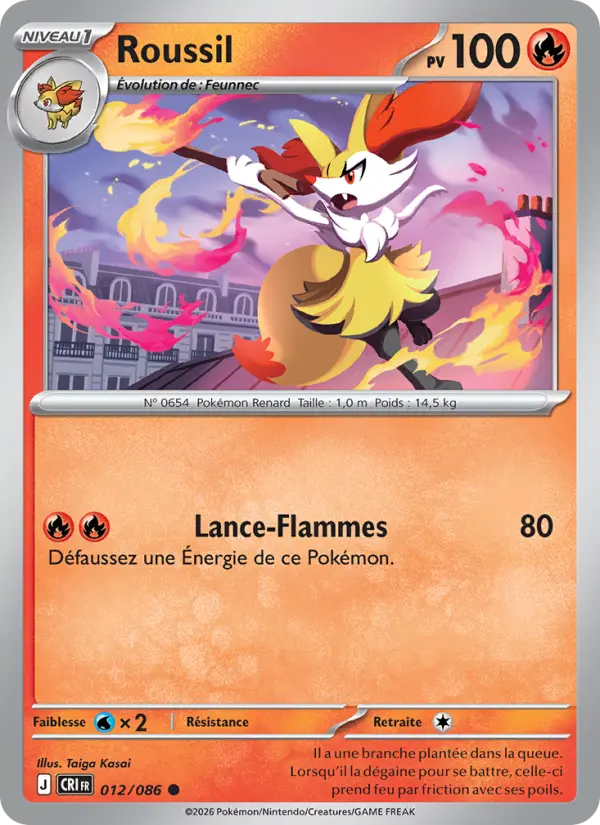 Carte Pokemon 012/086 Roussil | LorenZone