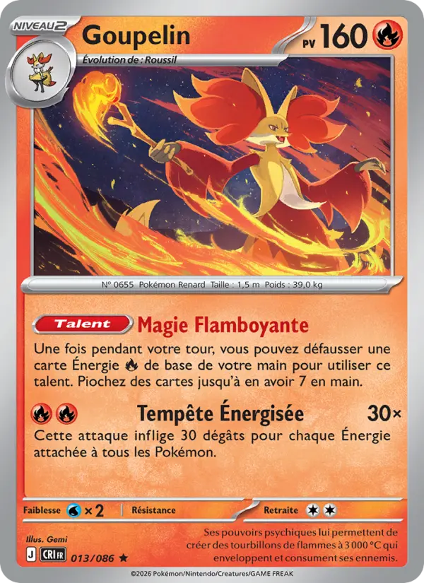 Carte Pokemon 013/086 Goupelin | LorenZone
