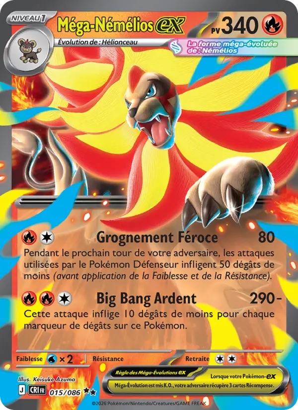 Carte Pokemon 015/086 Méga-Némélios-ex | LorenZone