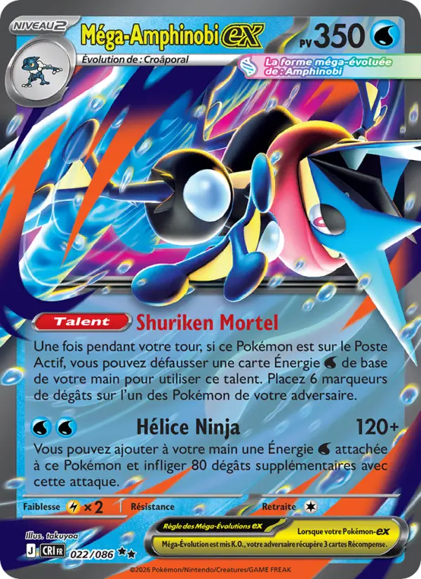 Carte Pokemon 022/086 Méga-Amphinobi-ex | LorenZone
