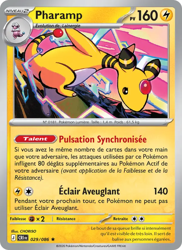 Carte Pokemon 029/086 Pharamp | LorenZone
