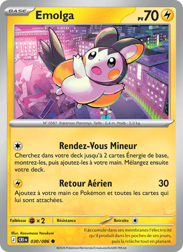 Carte Pokemon 030/086 Emolga | LorenZone