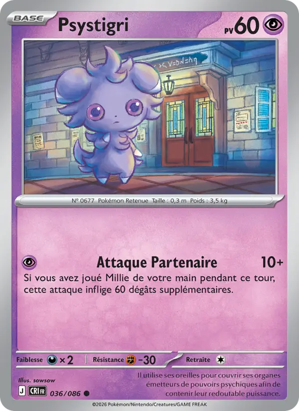 Carte Pokemon 036/086 Psystigri | LorenZone