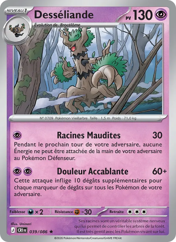 Carte Pokemon 039/086 Desséliande | LorenZone