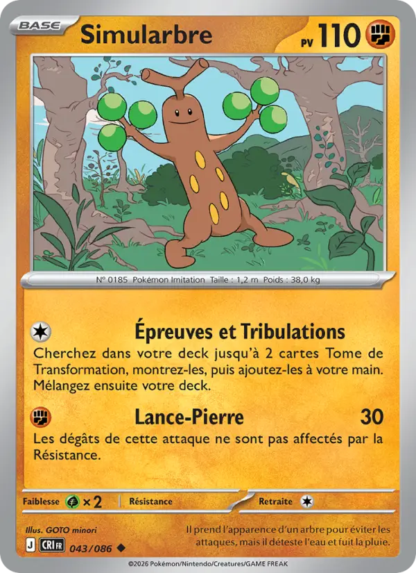 Carte Pokemon 043/086 Simularbre | LorenZone