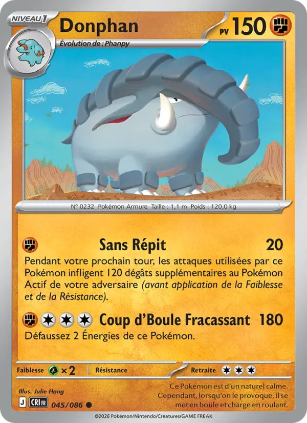 Carte Pokemon 045/086 Donphan | LorenZone