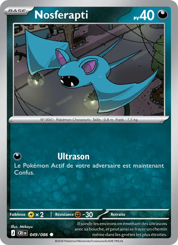 Carte Pokemon 049/086 Nosferapti | LorenZone
