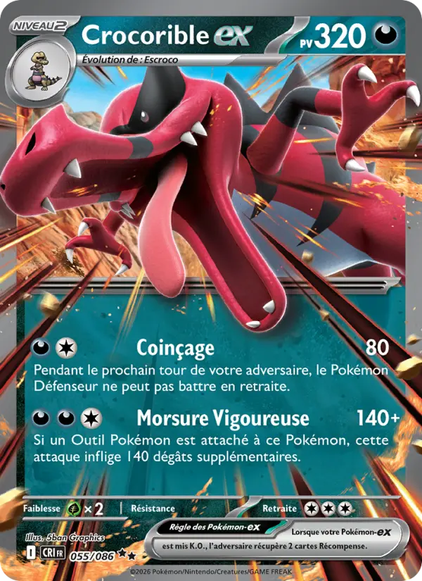 Carte Pokemon 055/086 Crocorible-ex | LorenZone