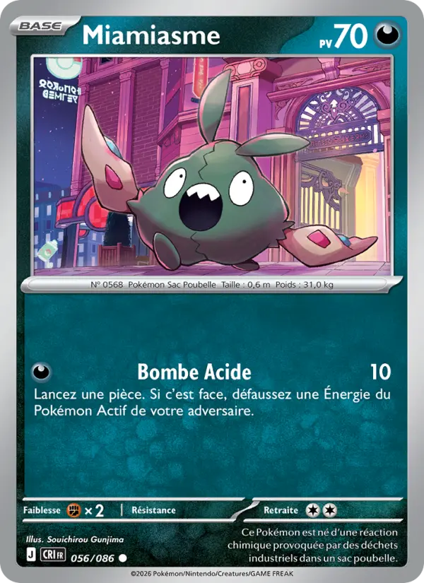 Carte Pokemon 056/086 Miamiasme | LorenZone