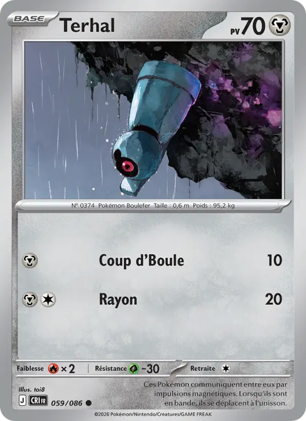 Carte Pokemon 059/086 Terhal | LorenZone