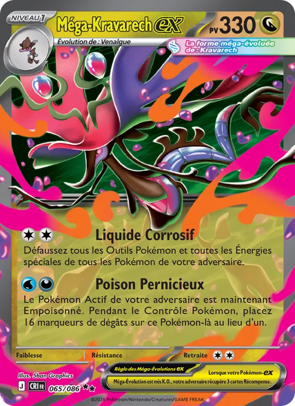 Carte Pokemon 065/086 Méga-Kravarech-ex | LorenZone