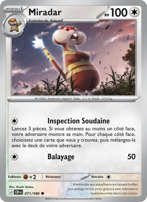 Carte Pokemon 071/086 Miradar | LorenZone