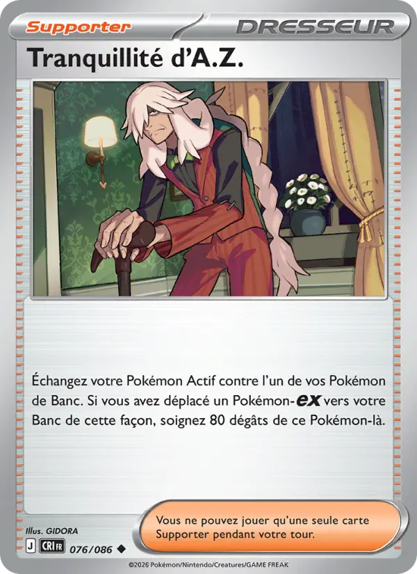 Carte Pokemon 076/086 Tranquillité d'A.Z. | LorenZone