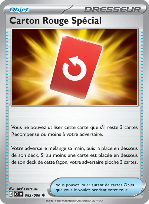 Carte Pokemon 082/086 Carton Rouge Spécial | LorenZone