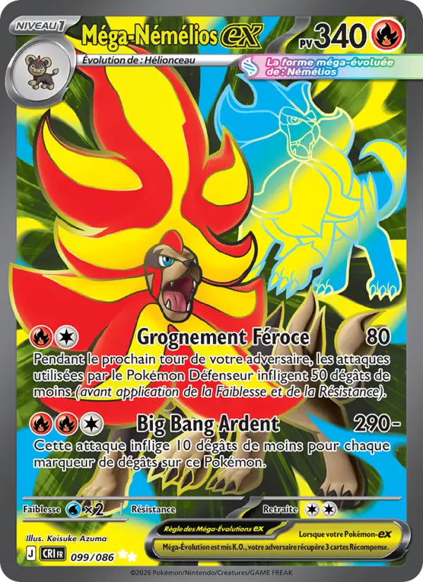 Carte Pokemon 099/086 Méga-Némélios-ex | LorenZone
